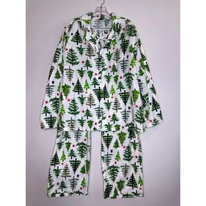 OLD NAVY NEW Christmas Trees Flannel Pajama PJ Set XXL Top LS & Pant Holiday